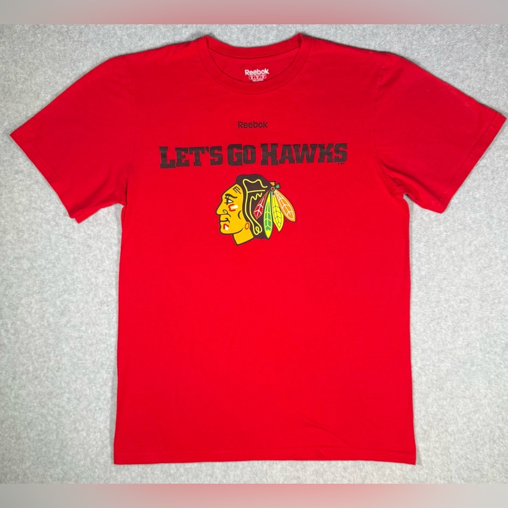 Chicago Blackhawks Red Reebok T-Shirt US Medium